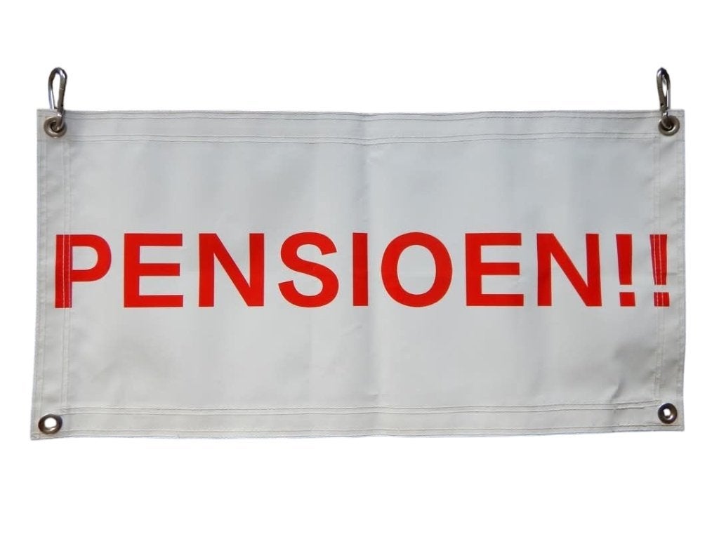 Pensioen banner - Te Huur, Ophalen, Zo goed als nieuw