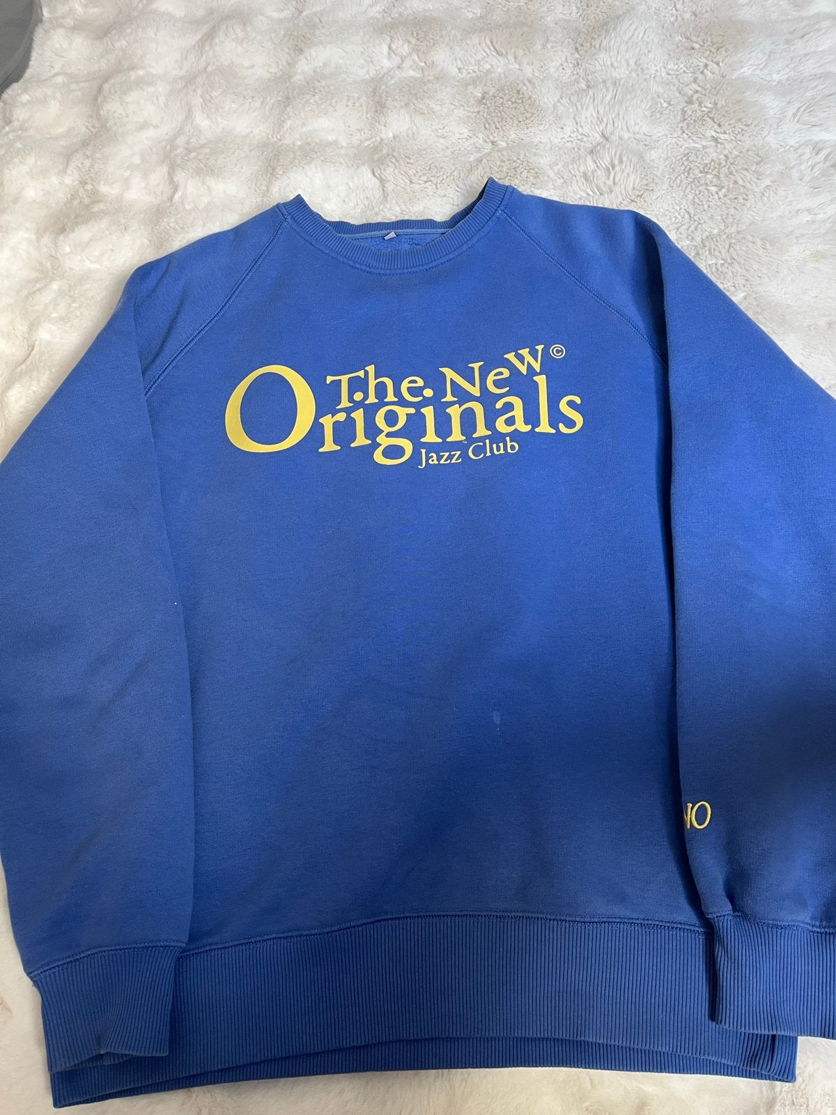 The New Originals Jazz Club Sweater Maat L, Ophalen of Verzenden, Gedragen, Maat 52/54 (L), Blauw
