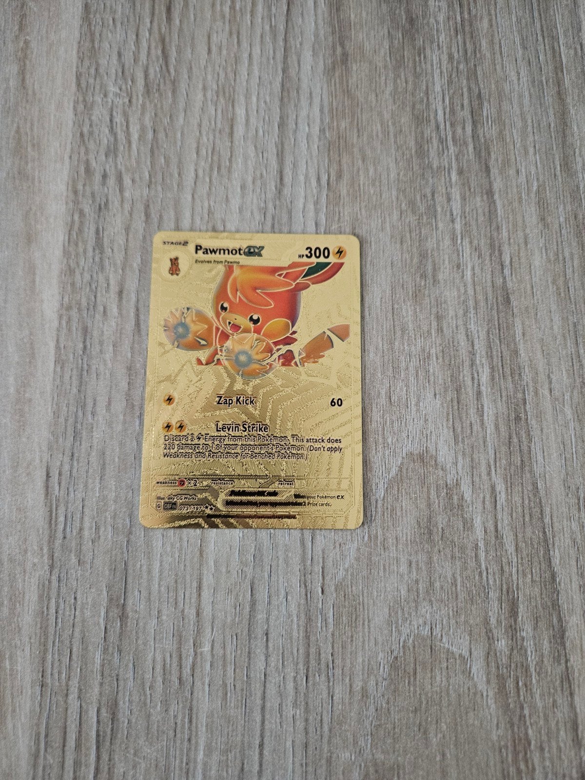Pawmot EX gold metal pokemon card, Ophalen of Verzenden, Zo goed als nieuw