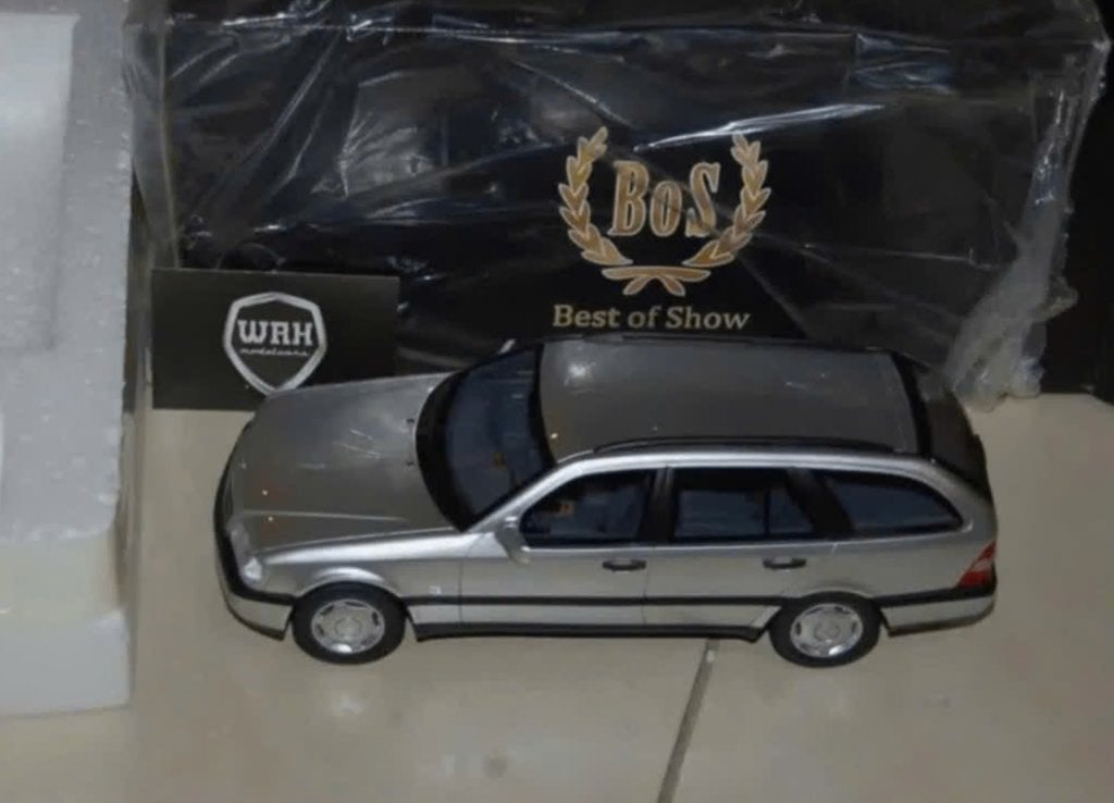 1:18 MERCEDES C200 STATION S202 zilver BOS029 BOS models WRH, Hobby en Vrije tijd, Modelauto's | 1:18, Verzenden, Zo goed als nieuw