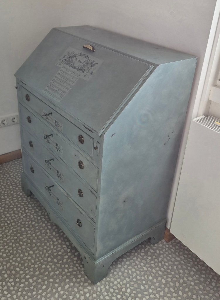 Mahonie houten Engels klepbureau, Ophalen
