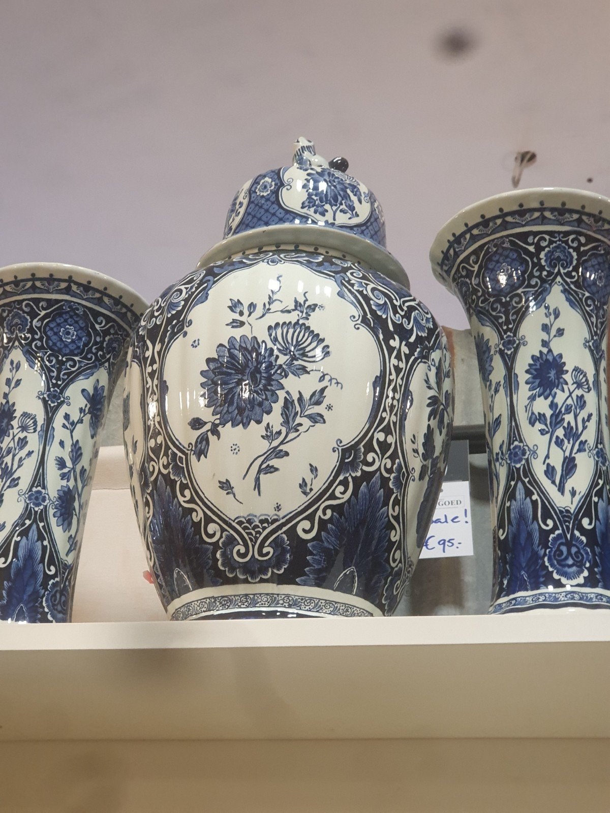 Delfts Blauw Gemberpot met Deksel - Handgeschilderd, Ophalen of Verzenden