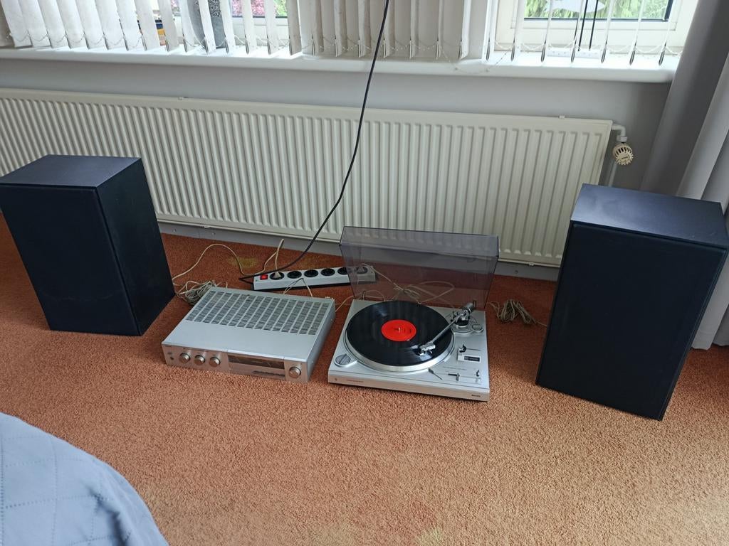 Philips stereo set met platenspeler en luidsprekers vintage, Philips, Gebruikt, Ophalen of Verzenden, Minder dan 60 watt