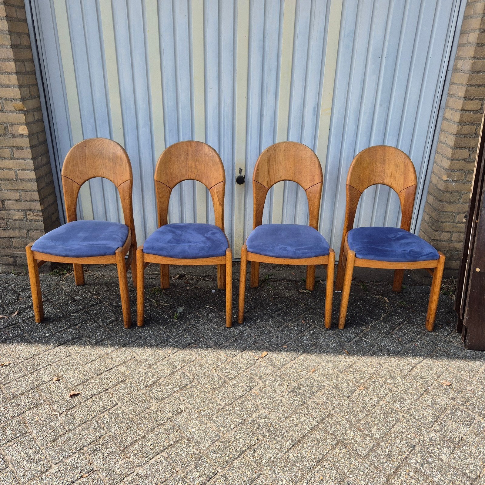 Niels Koefoed vintage eetkamer stoelen  massief teak set van, Huis en Inrichting, Stoelen, Ophalen, Zo goed als nieuw, Bruin, Vier