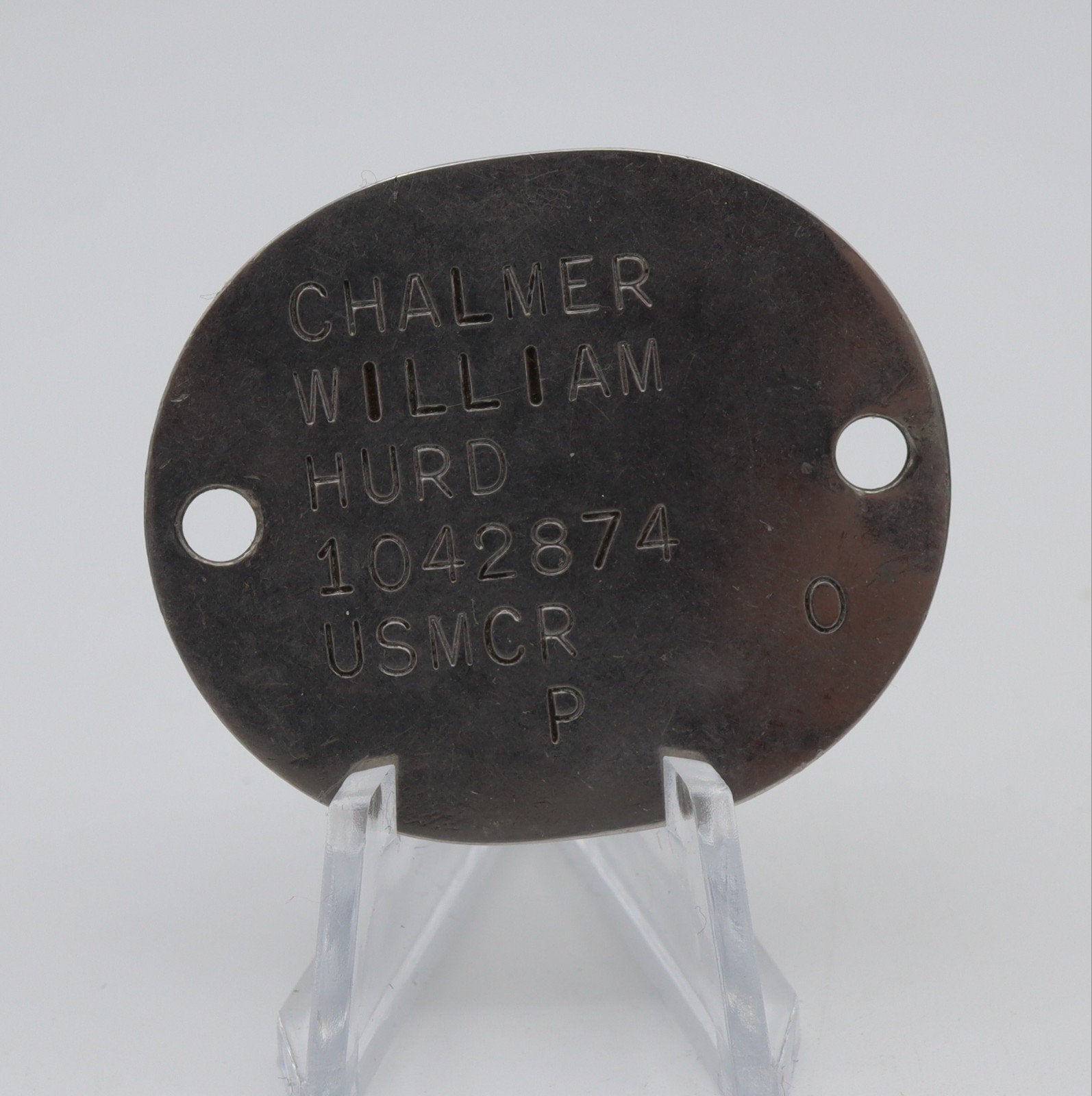 US WWII Marine Corps Dog Tag (1), Ophalen of Verzenden, Marine, Amerika, Embleem of Badge