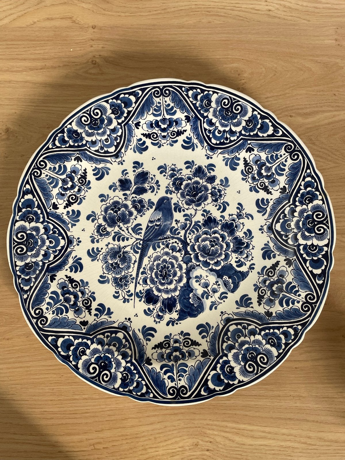 Delfts Blauw Wandbord Oud Delft - Handgeschilderd - 42 cm, Ophalen of Verzenden