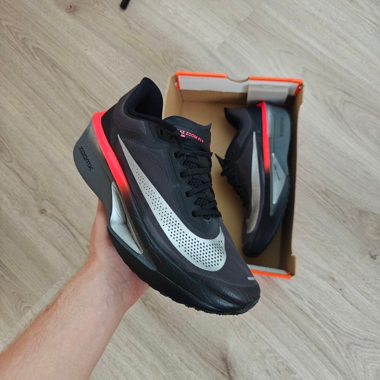 Nike Zoom Fly 6 hardloopschoenen - Zwart/Rood, Verzenden, Nieuw, Zwart, Sneakers of Gympen