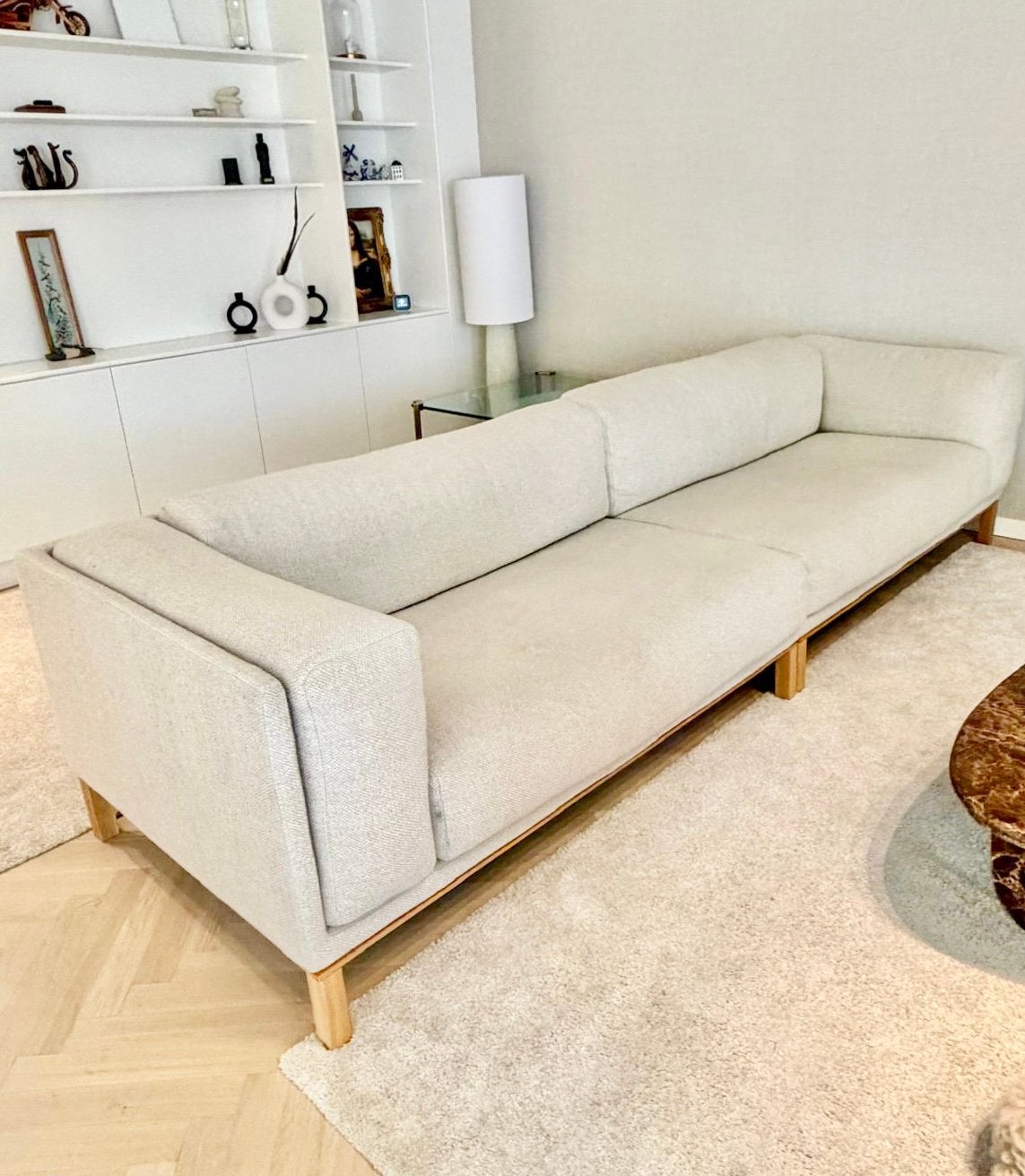 Bolia Cosy Deense design bank 308 cm Japandi style, Huis en Inrichting, Banken | Bankstellen, 300 cm of meer, 75 tot 100 cm, Zo goed als nieuw