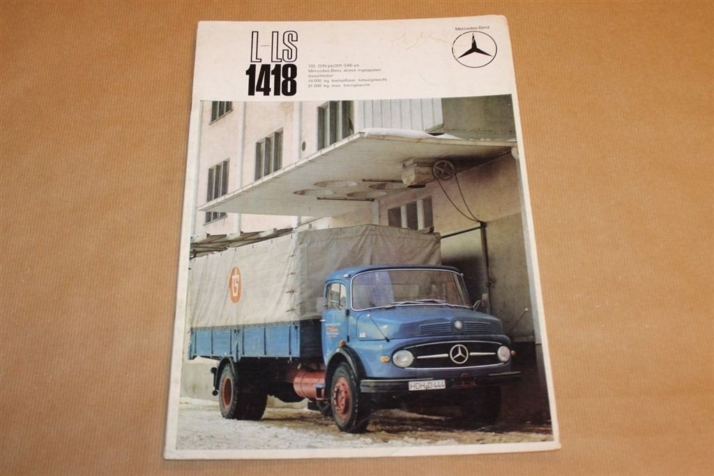 Vrachtwagenbrochure - Mercedes L-LS 1418 - Ca 1965, Ophalen of Verzenden, Zo goed als nieuw, Tractor en Landbouw
