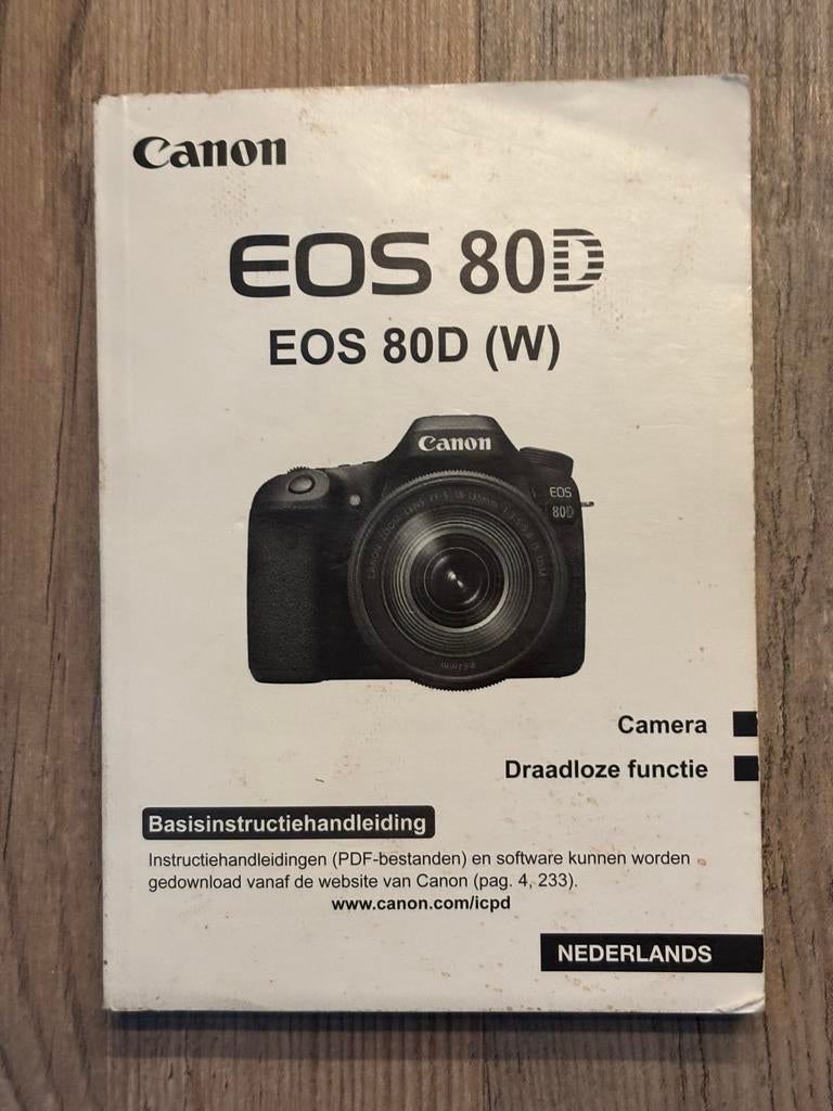 Handleiding Canon EOS 80D (Nederlands), Boeken, Ophalen of Verzenden