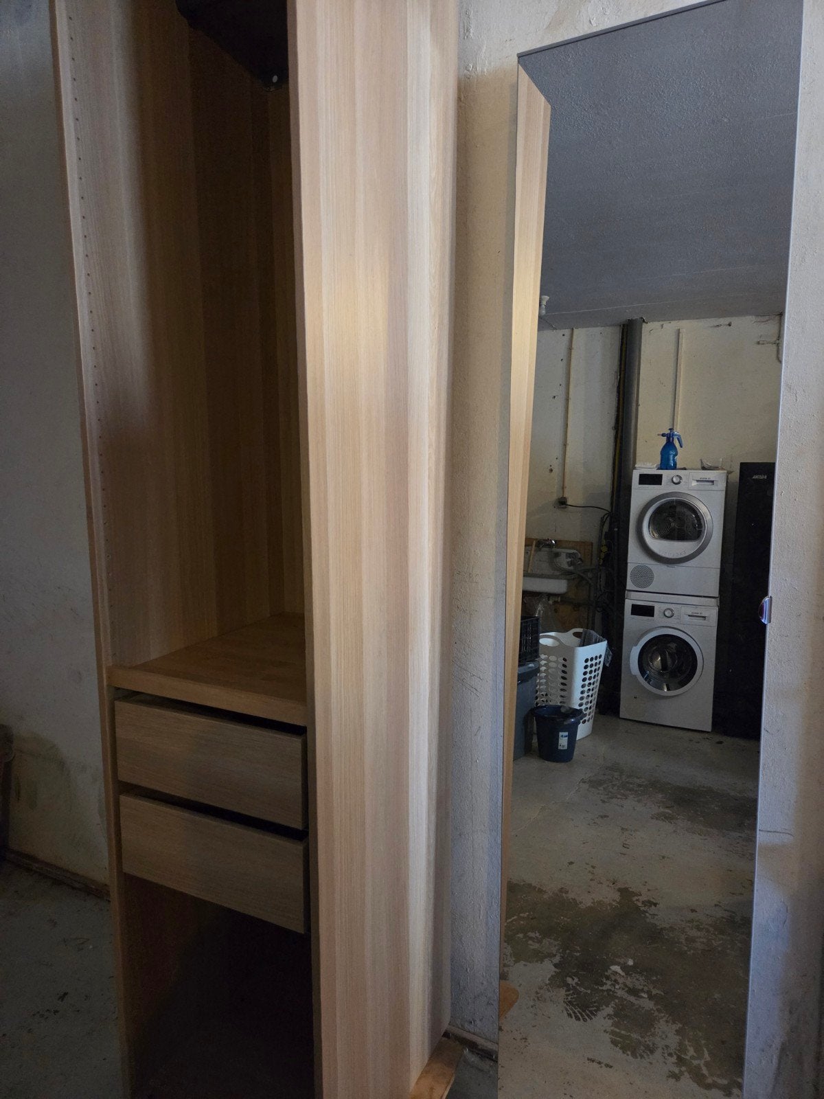 Ikea Pax kledingkast met lades en hangruimte, Ophalen, Minder dan 50 cm, Gebruikt, 200 cm of meer