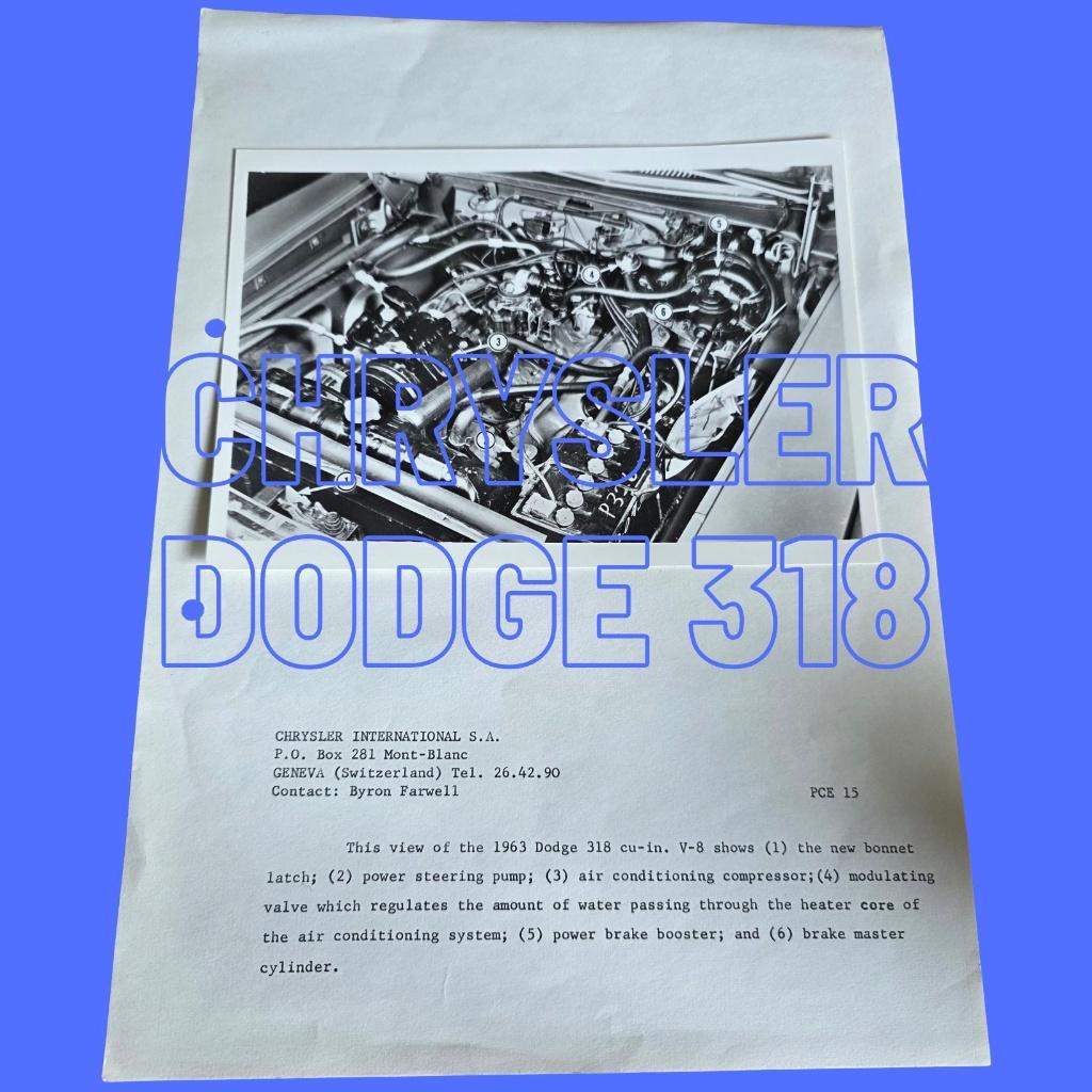 Chrysler Dodge 318 1963 - Technische documentatie, Verzenden