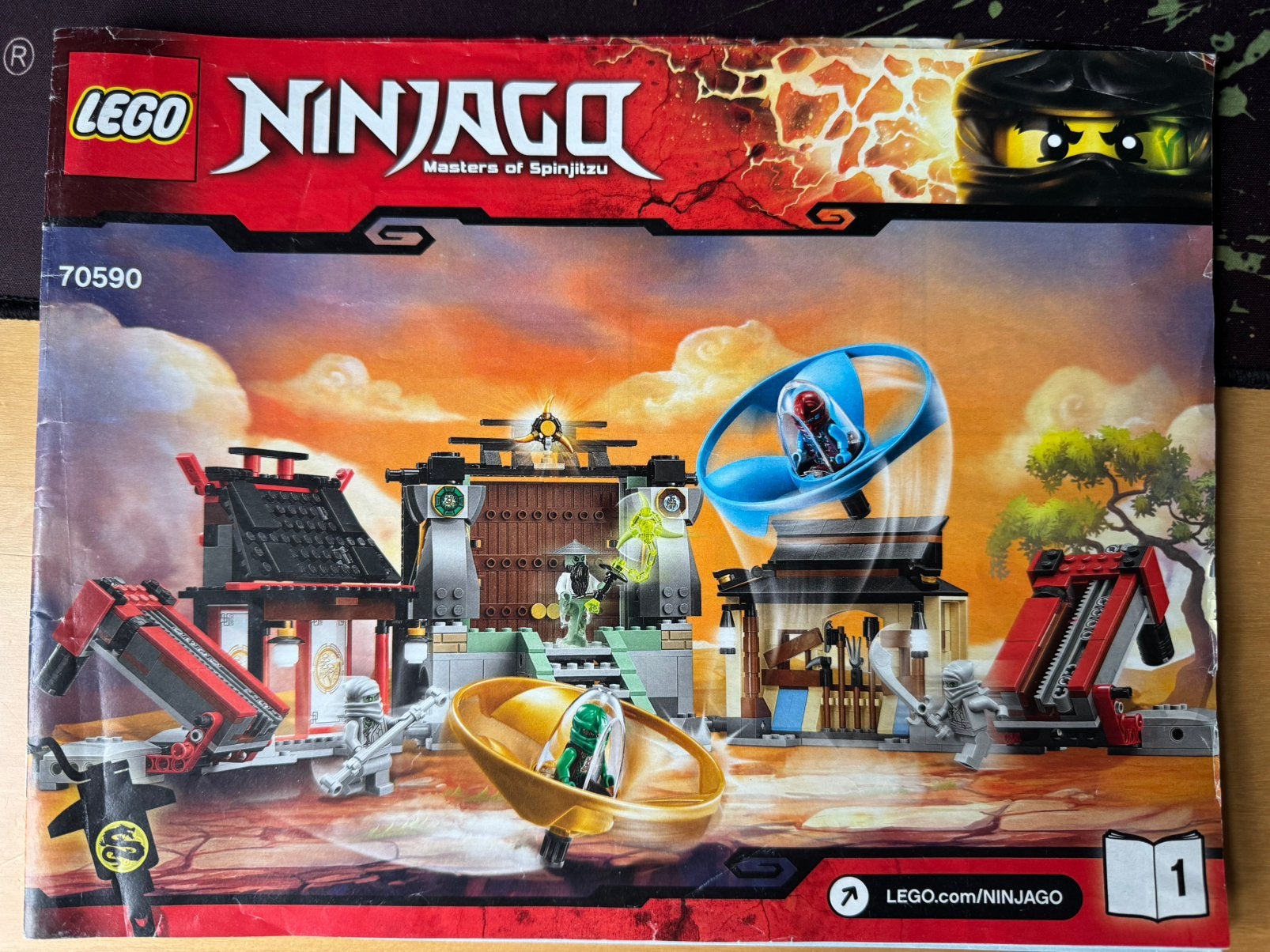 Lego ninjago 70590 airjitzu battle grounds, Lego, Ophalen of Verzenden, Zo goed als nieuw, Inclusief instructies