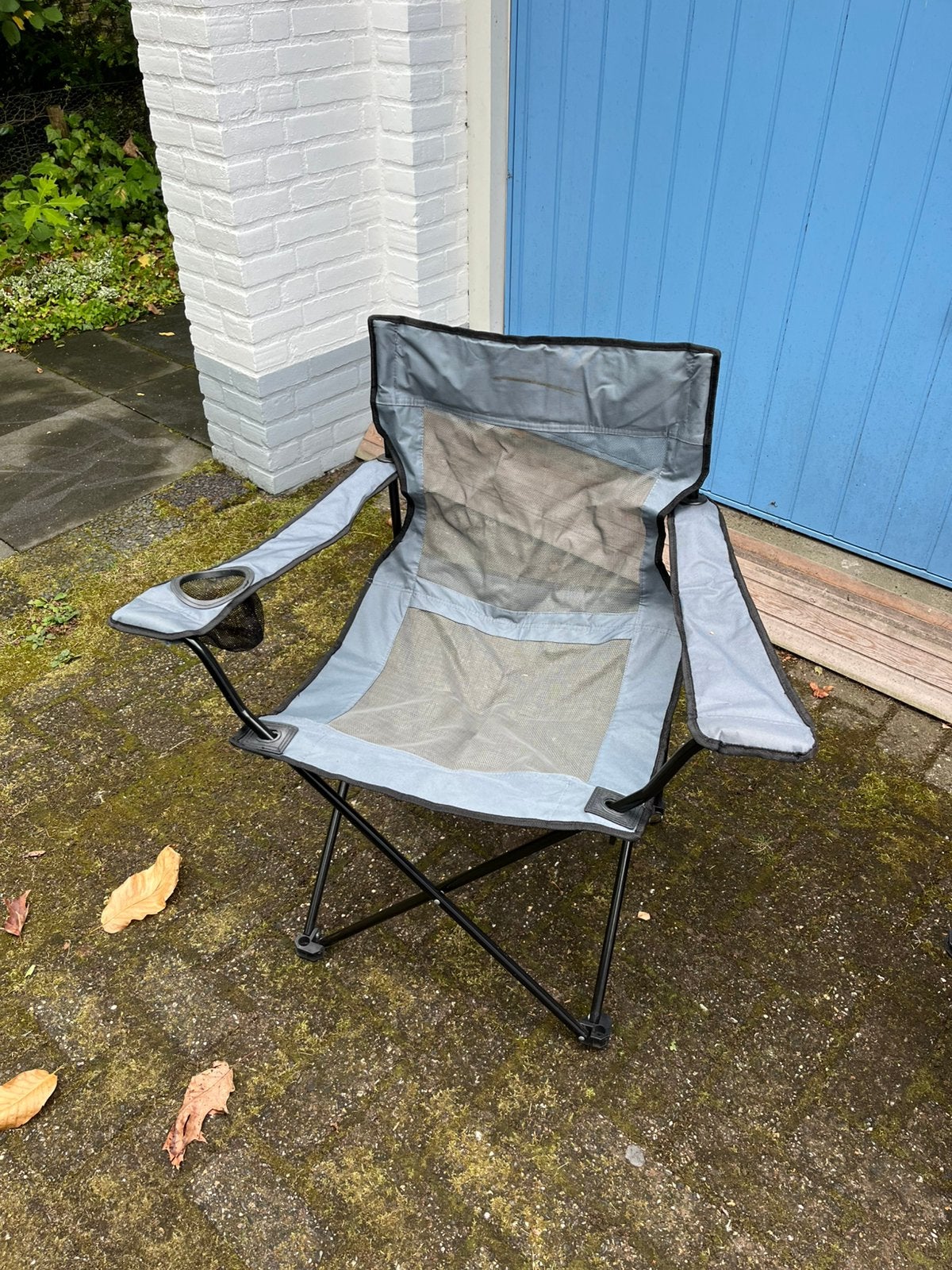 Campingstoel opvouwbaar blauw zgan, Ophalen, Zo goed als nieuw, Campingstoel