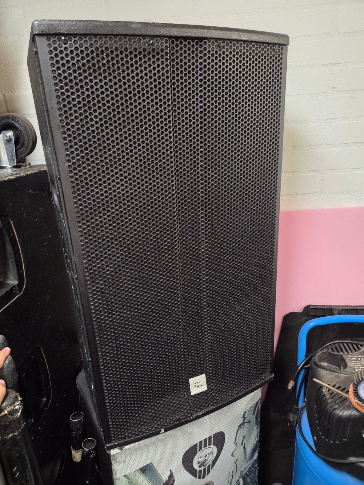 Complete geluidsset: 2 Pro Box 15" speakers & 2 DB 18" subs, Gebruikt, Inclusief kabels, Speakerset, Ophalen