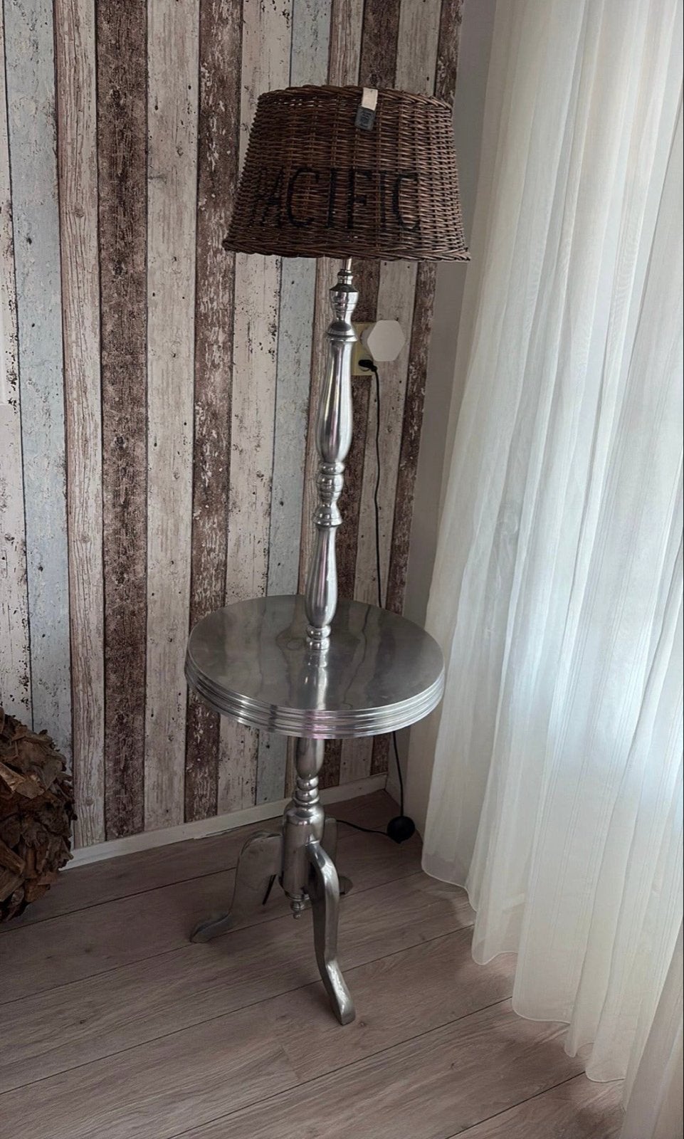 Rivièra Maison Vloerlamp Winston met tafeltje, 142cm, Ophalen, Gebruikt, Metaal, 100 tot 150 cm