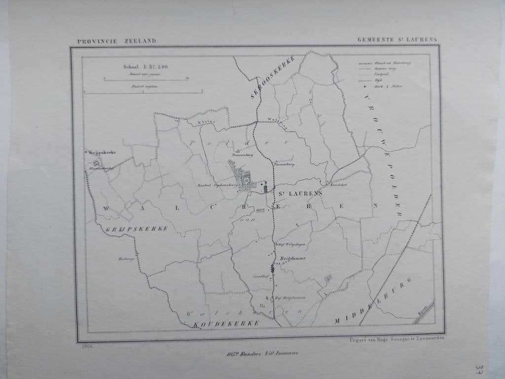37 / St. Leurens Koudekerke Grijspkerke Popkensburg J Kuyper, Ophalen of Verzenden