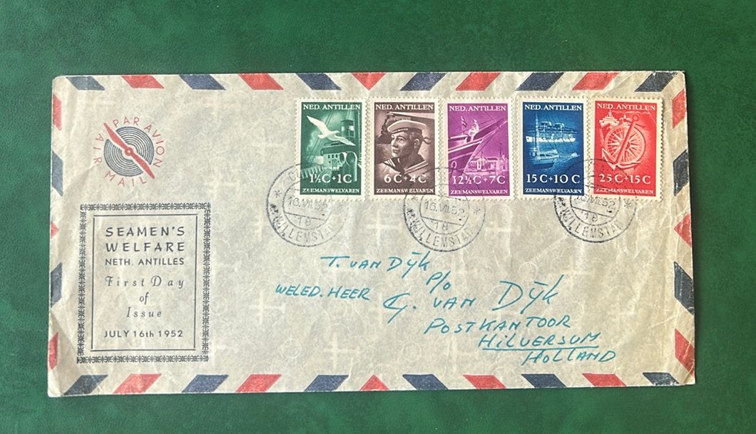 Antillen FDC Zeemanswelvaren 1952, Postzegels en Munten, Ophalen of Verzenden