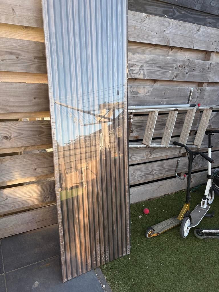 Adeqo wandpaneel gerookt eiken, 260 cm, Hout, Nieuw, Bruin