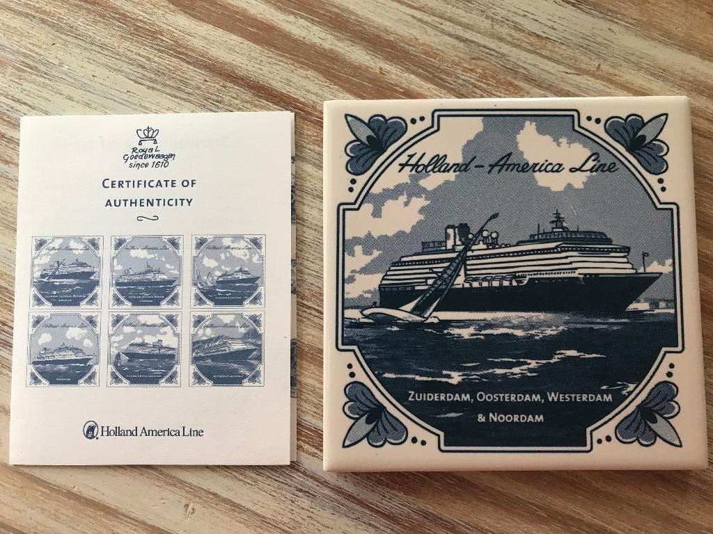 Tegel Holland America Line, Verzamelen, Ophalen of Verzenden, Zo goed als nieuw, Gebruiksvoorwerp