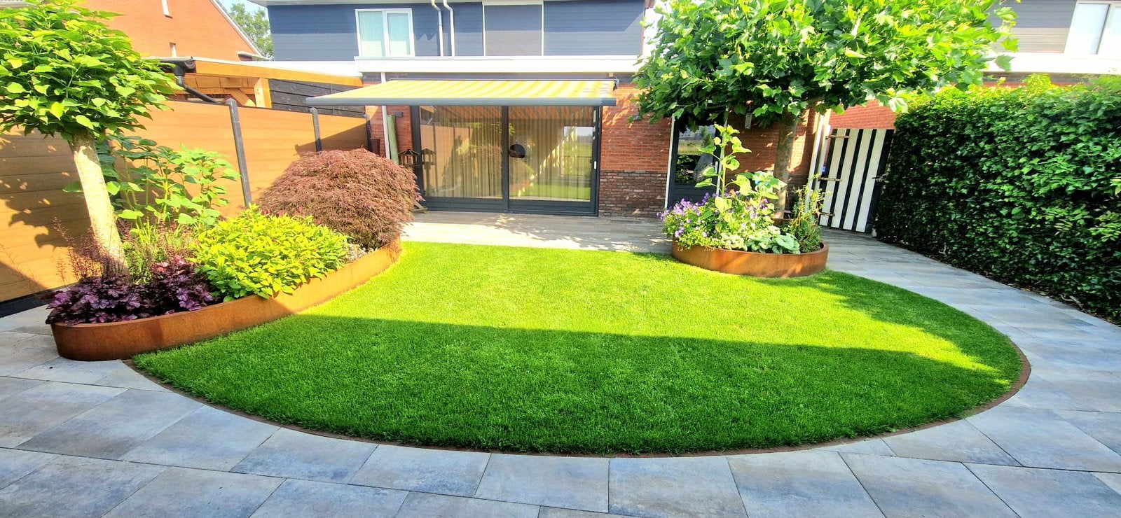 Tuinmeubels cortenstaal bloembak houtopslag maatwerk, Ophalen, Nieuw