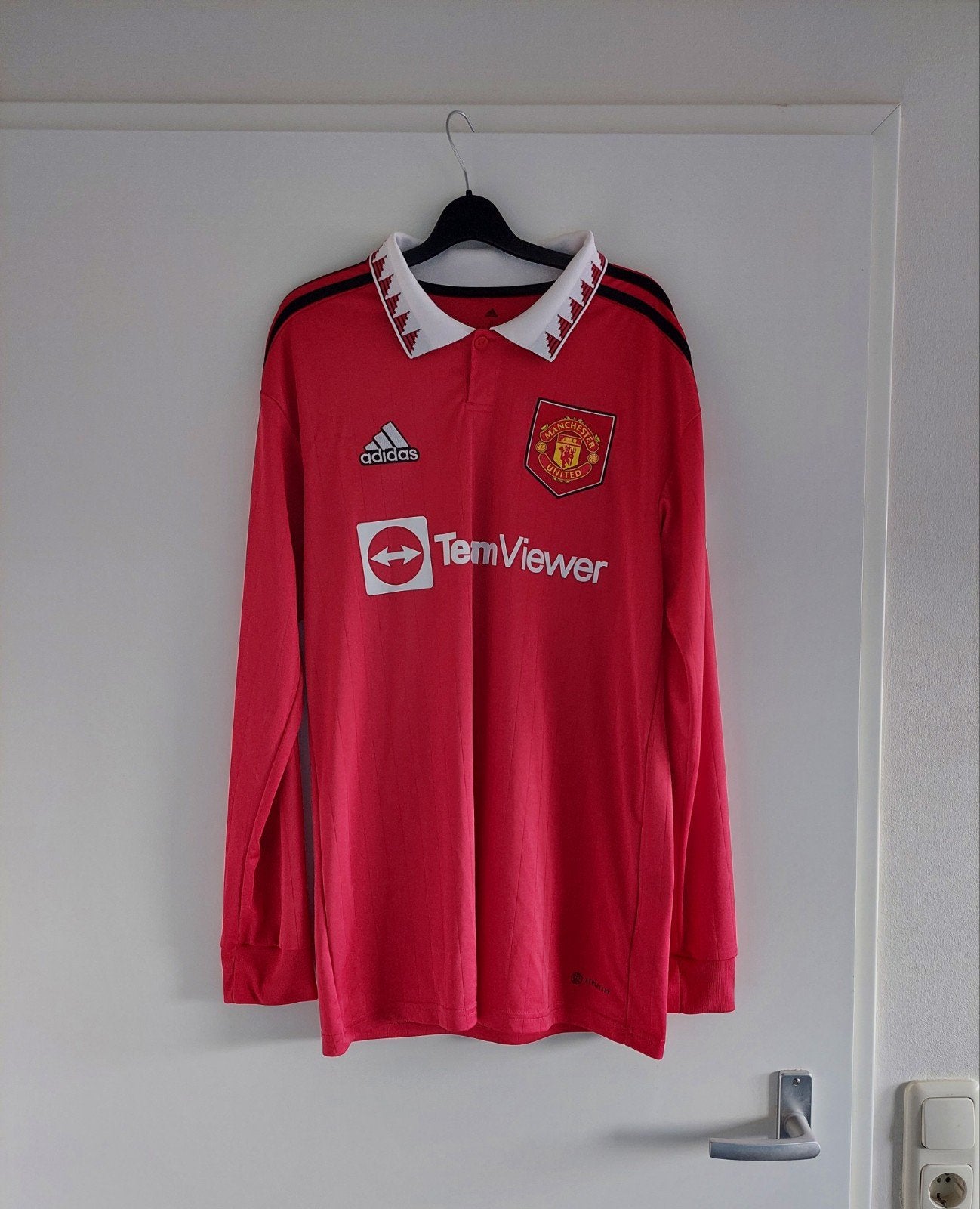 Manchester United 2022/23 thuisshirt Longsleeve, Verzenden, Adidas, Voetbal, Gedragen