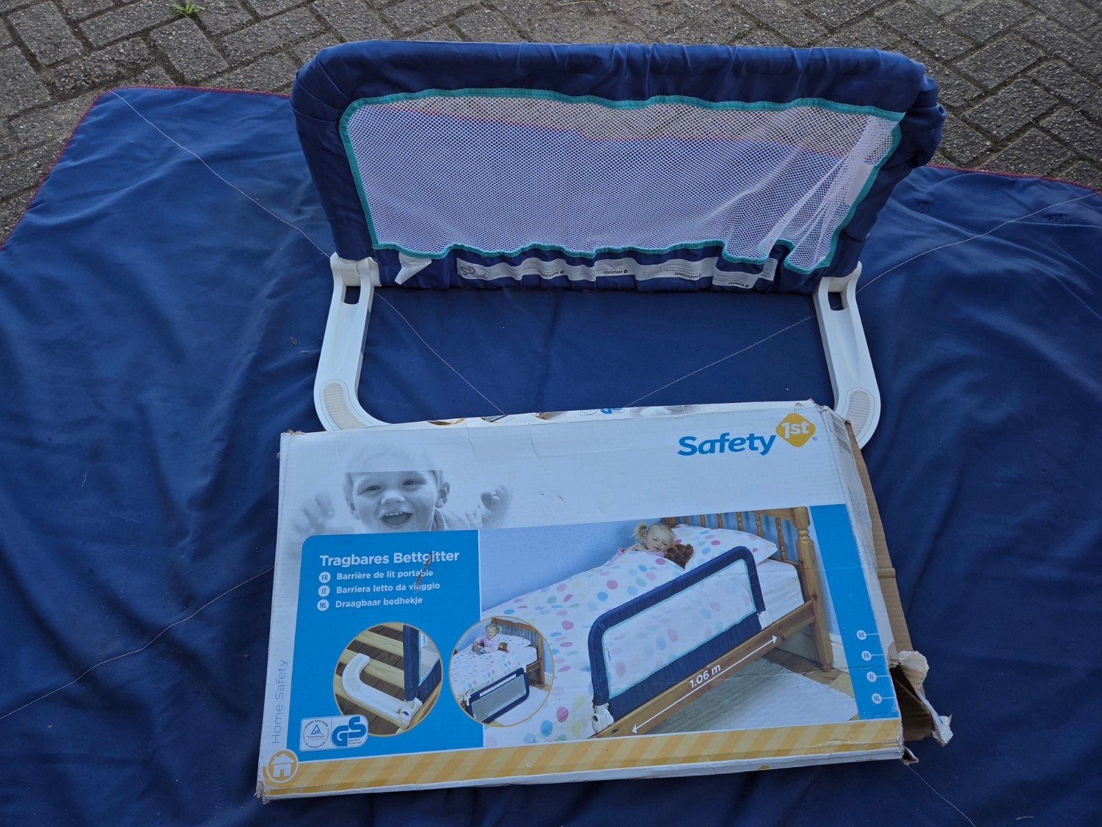 Safety 1st reis bedhekje voor kinderbed - Blauw, Kinderen en Baby's, Ophalen, Gebruikt, Minder dan 70 cm
