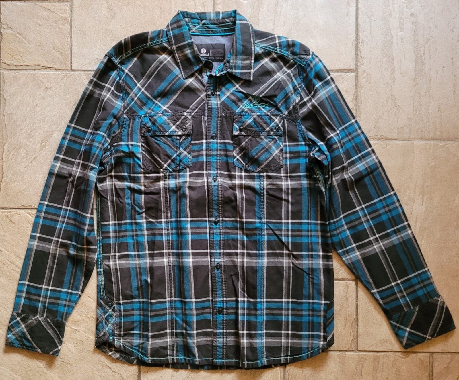 Brunotti flanel overhemd l.mouw, mt. XL, Kleding | Heren, Overhemden, Ophalen of Verzenden, Zo goed als nieuw, Halswijdte 43/44 (XL)