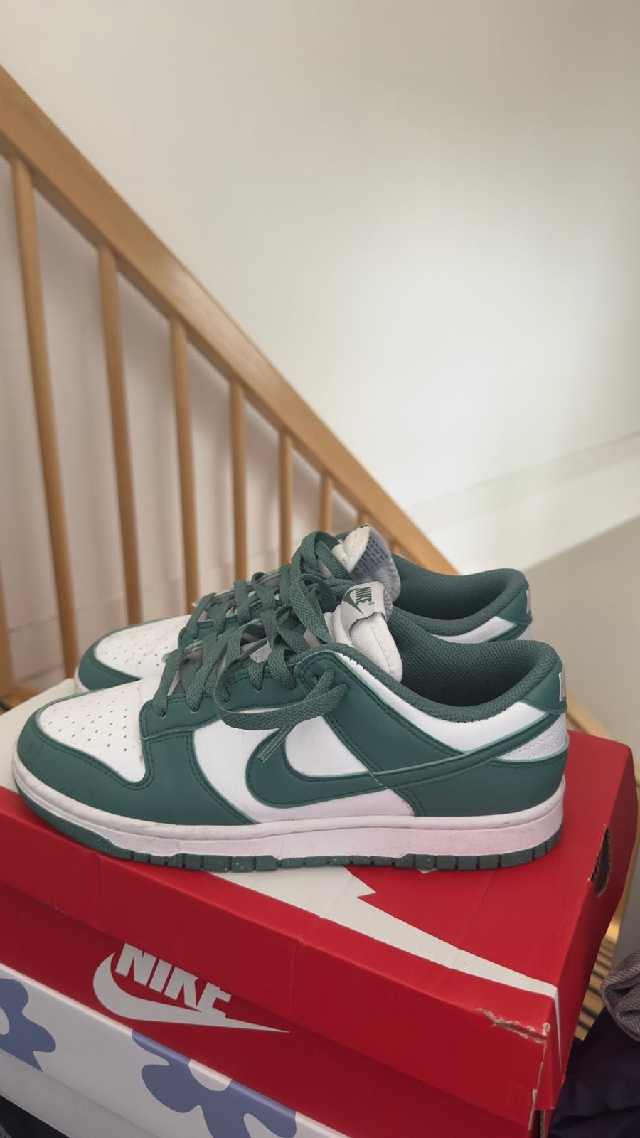 Nike Dunk Low Gorge Green – maat 40 – groen/wit, Kleding | Heren, Ophalen of Verzenden, Zo goed als nieuw, Overige kleuren