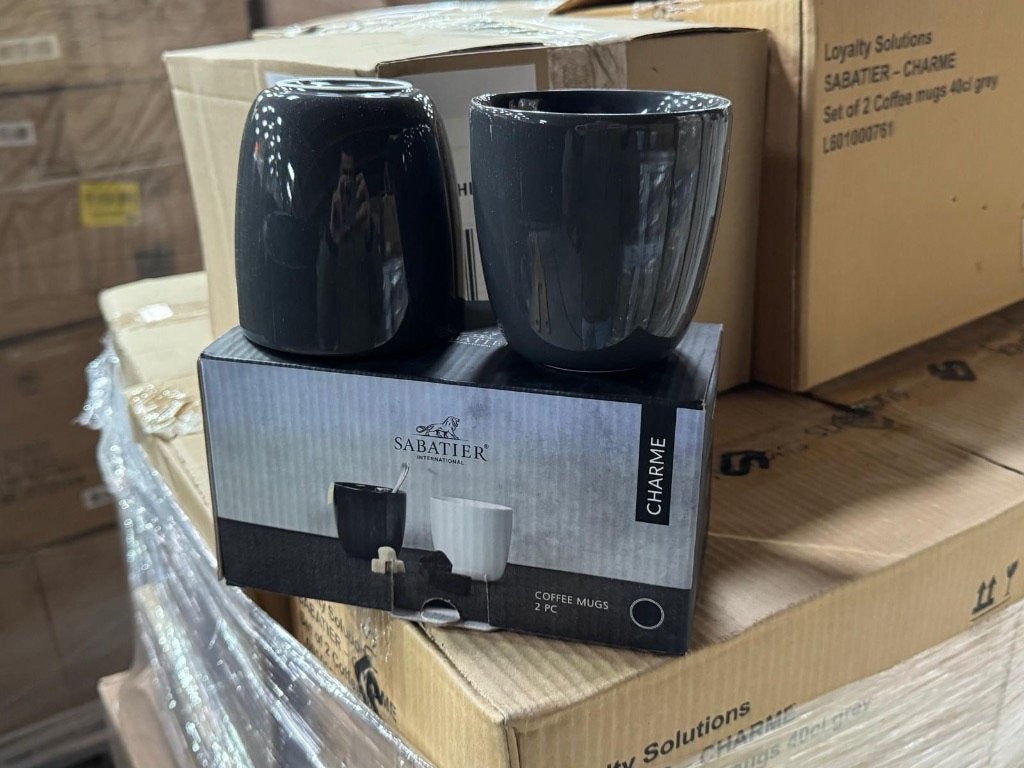Sabatier koffie mokken set van 2, 220 stuks, Ophalen, Nieuw, Steen/keramiek