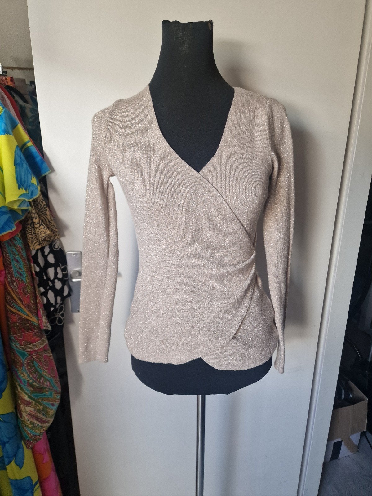 glitter top one size s/m, Ophalen of Verzenden, Zo goed als nieuw, Zwart