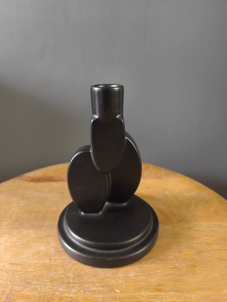 Bijzonder fraai vormgegeven Art Deco plateel kandelaar, Ophalen of Verzenden