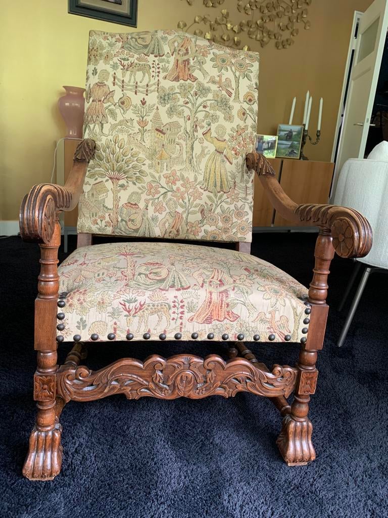 Antieke ridderfauteuil in zeer mooie staat, Antiek en Kunst, Antiek | Meubels | Stoelen en Banken, Ophalen of Verzenden