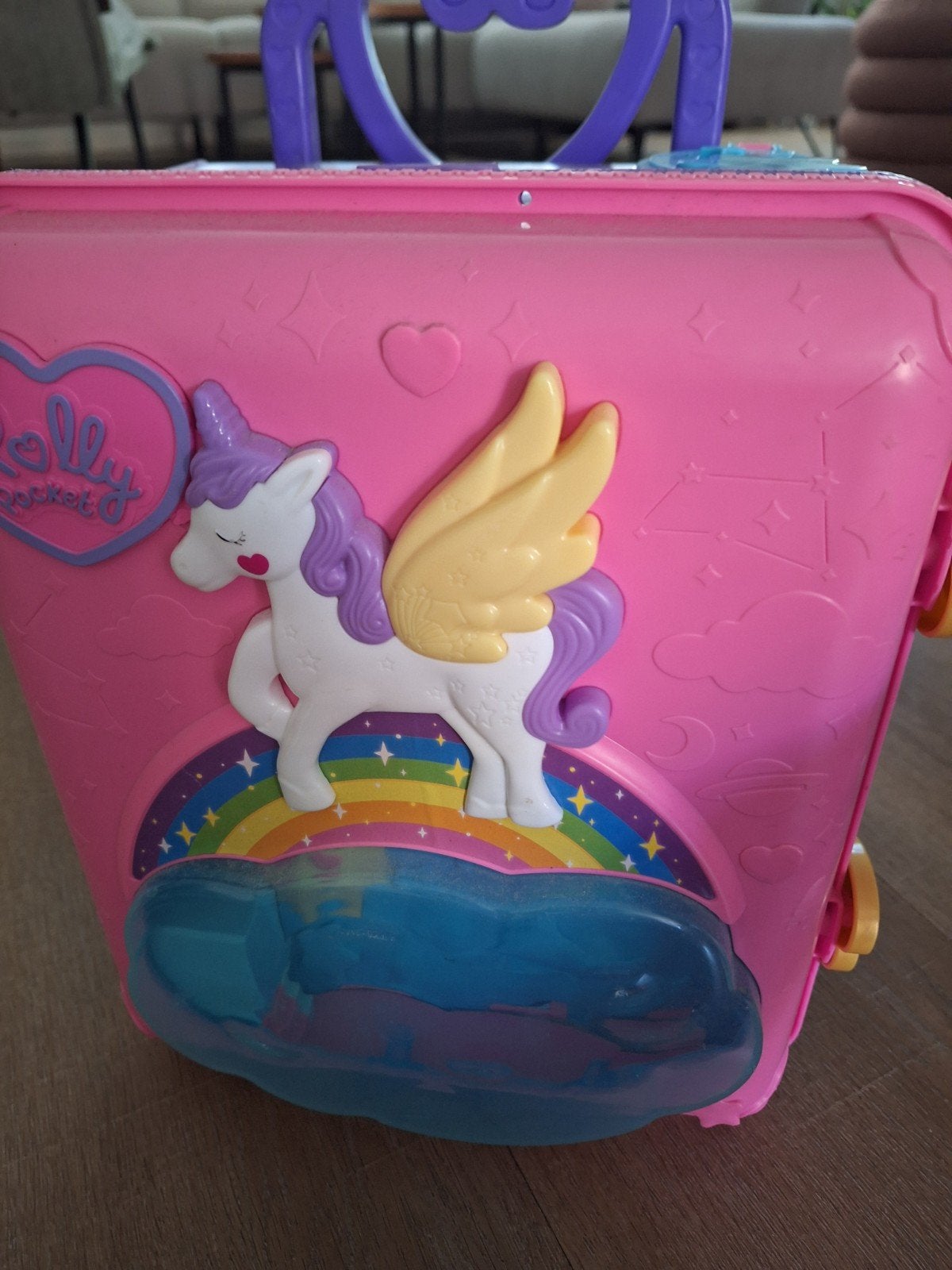 Polly Pocket Eenhoorn Speelkoffer met Accessoires, Ophalen of Verzenden, Gebruikt, Meisje
