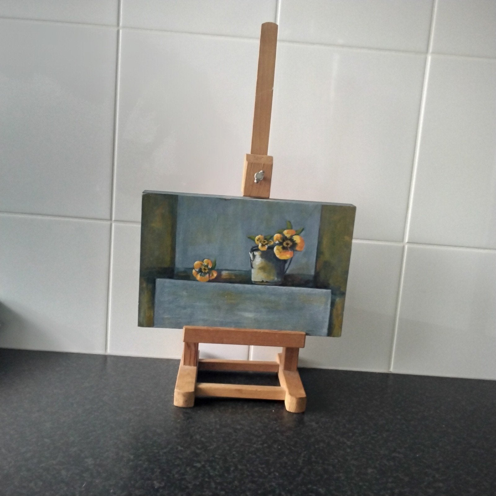 Houten schilderij op statief, Ophalen of Verzenden