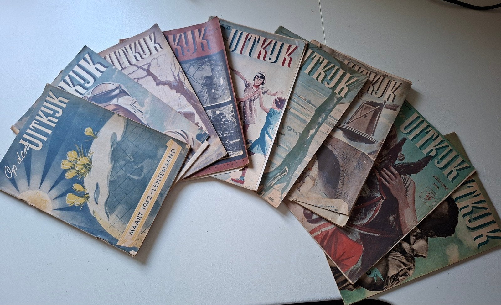 9 Antieke Maandbladen 'Op den Uitkijk' vanaf 1941, Ophalen, Gelezen, Overige typen