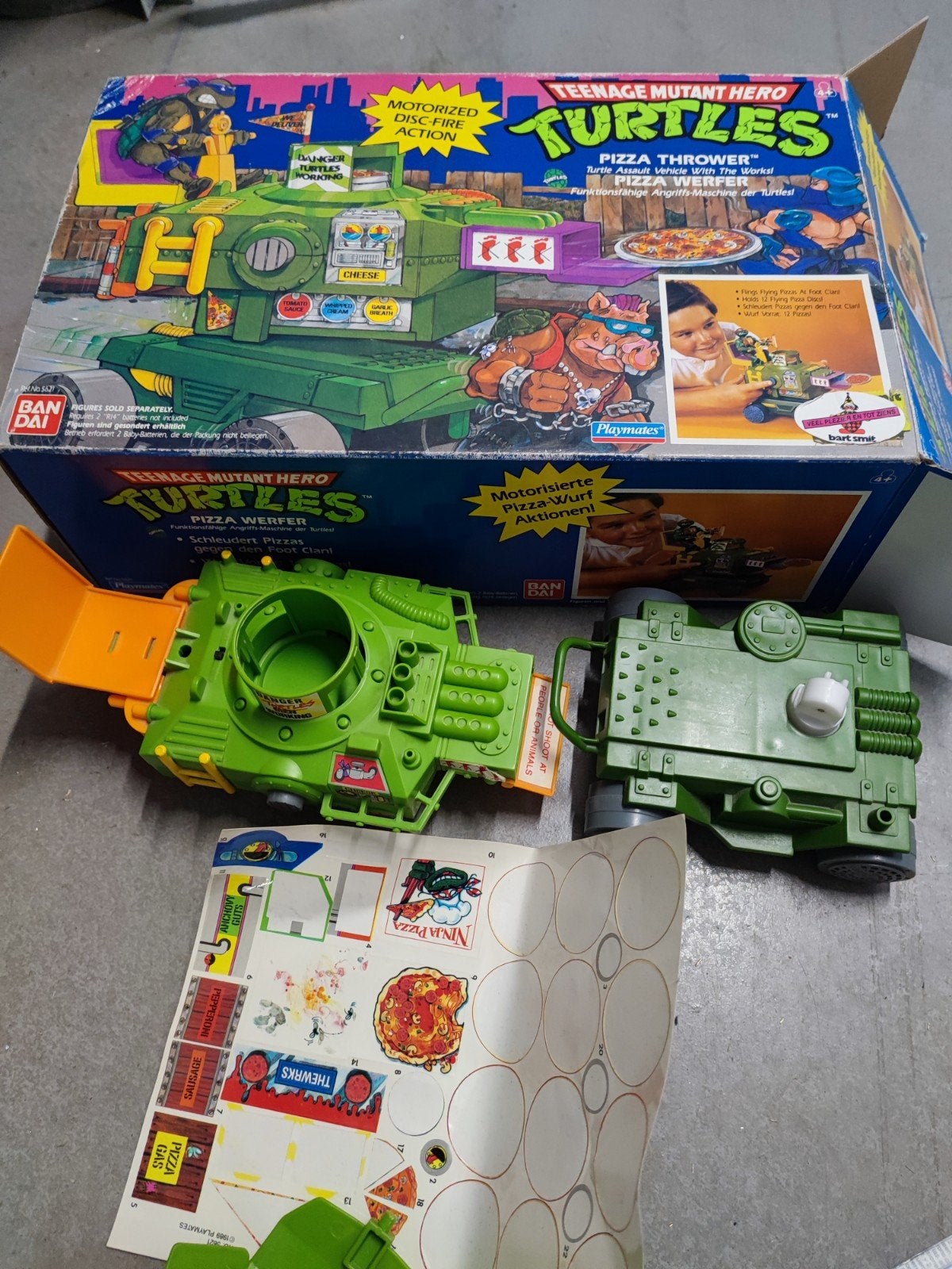 TMNT Pizza Thrower met doos en stickers, Ophalen of Verzenden, Gebruikt