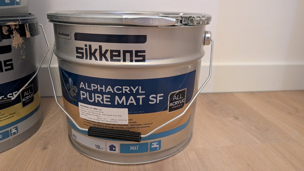 TEAB: Sikkens alphacryl pure mat sf - Lab Paint Asian Sunris, Ophalen, 5 tot 10 liter, Geel, Nieuw
