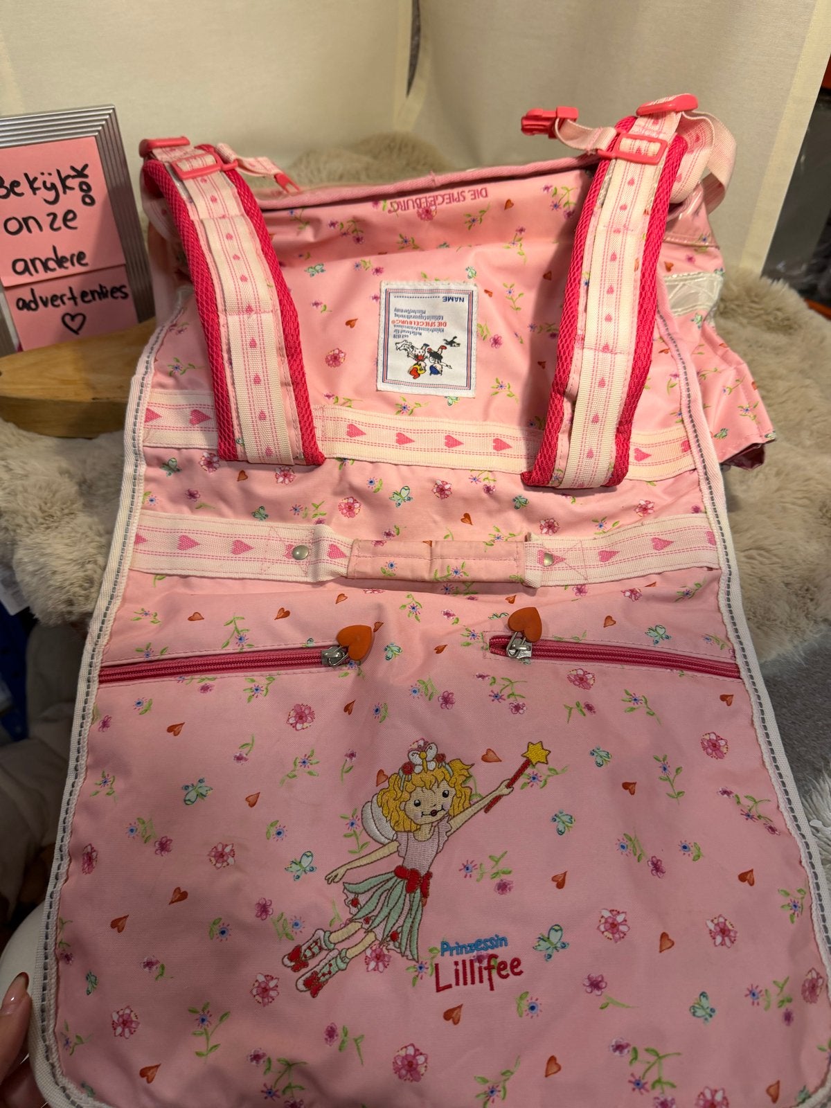 Prinses Lillifee roze schoudertas/boekentas, Ophalen of Verzenden, Gebruikt, Roze, Overige merken