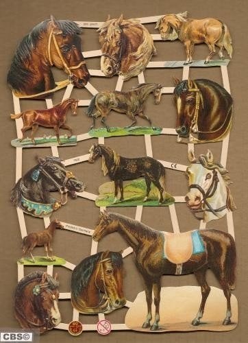 Paardenhoofden poëzieplaatjes 7302, Verzamelen, Poesieplaatjes, Ophalen of Verzenden