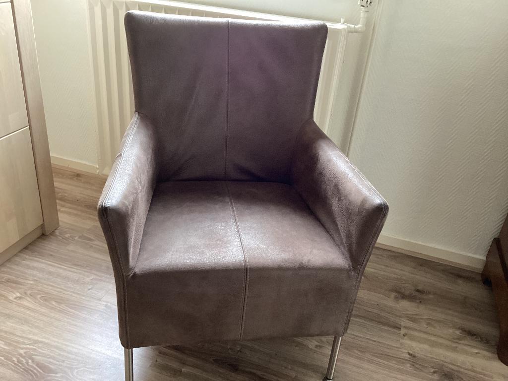 Nette stoel, Huis en Inrichting, Ophalen, Gebruikt, Bruin, Leer