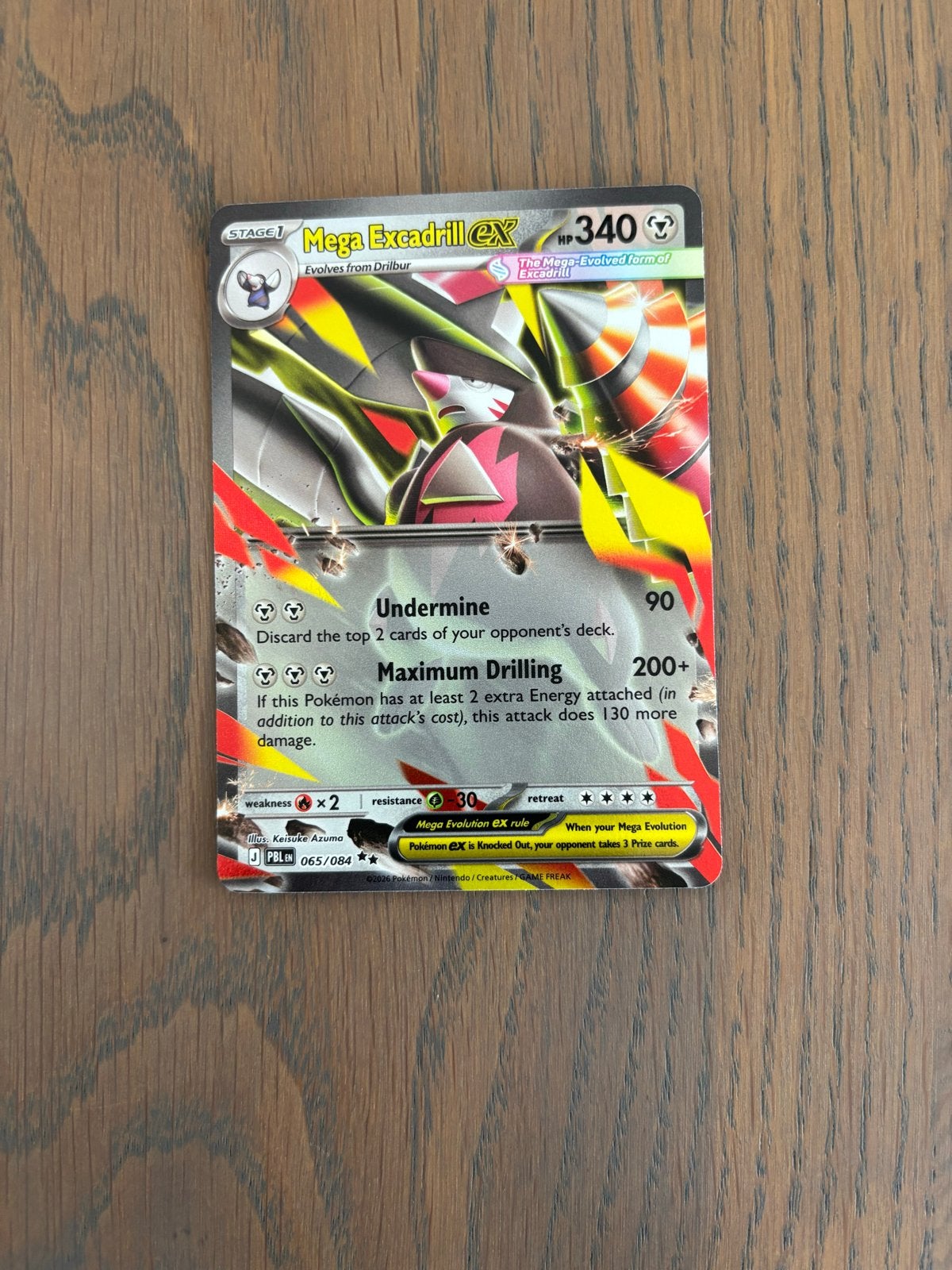 Pokémon Kaart: Mega Excadrill EX 065/084, Ophalen of Verzenden, Nieuw, Losse kaart
