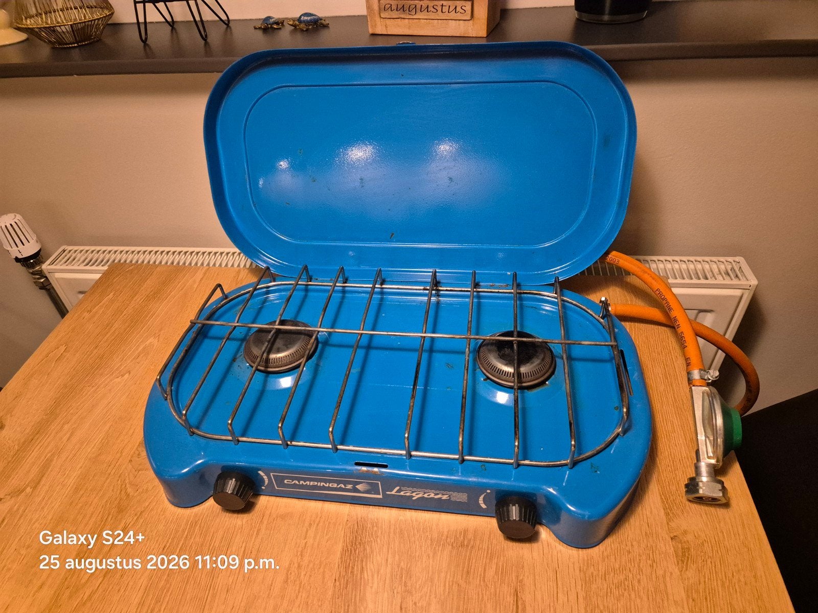 Campingaz Lagon 2-pits gasfornuis met gasslang, Caravans en Kamperen, Ophalen, Gebruikt