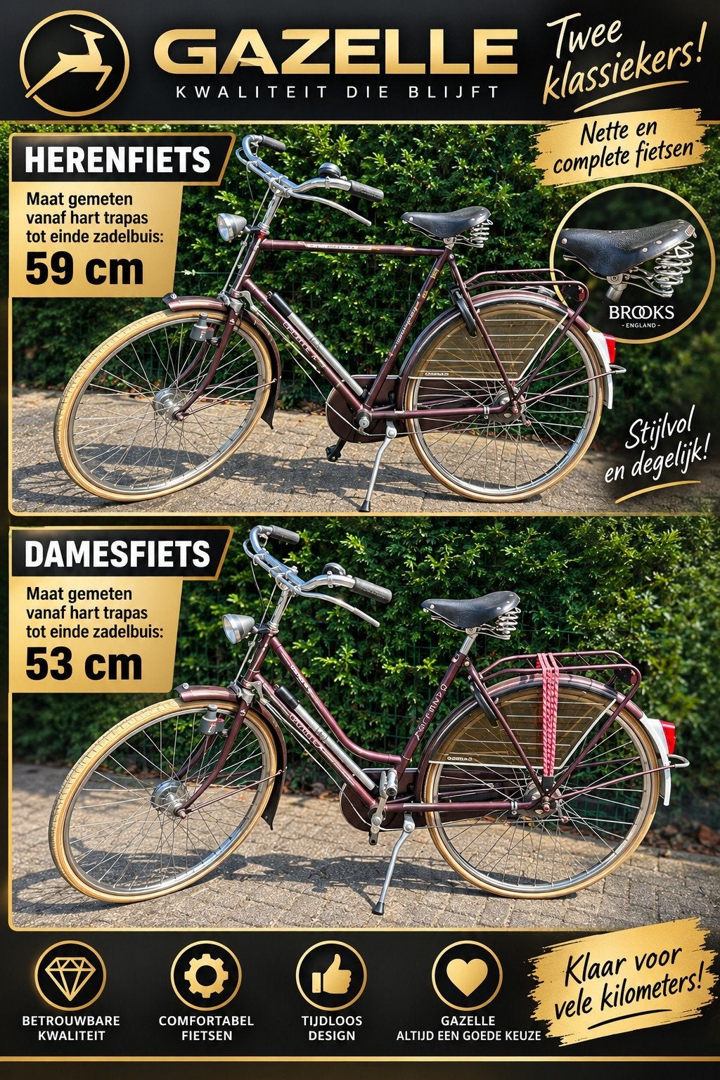 Heren en Dames Gazelle fietsen, 53 tot 56 cm, Ophalen, Gebruikt, Gazelle