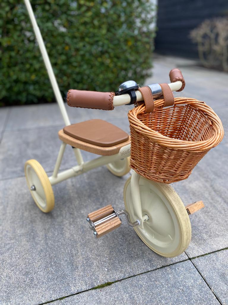 Banwood driewieler fiets met duwstang, Ophalen, Zo goed als nieuw, Trapvoertuig