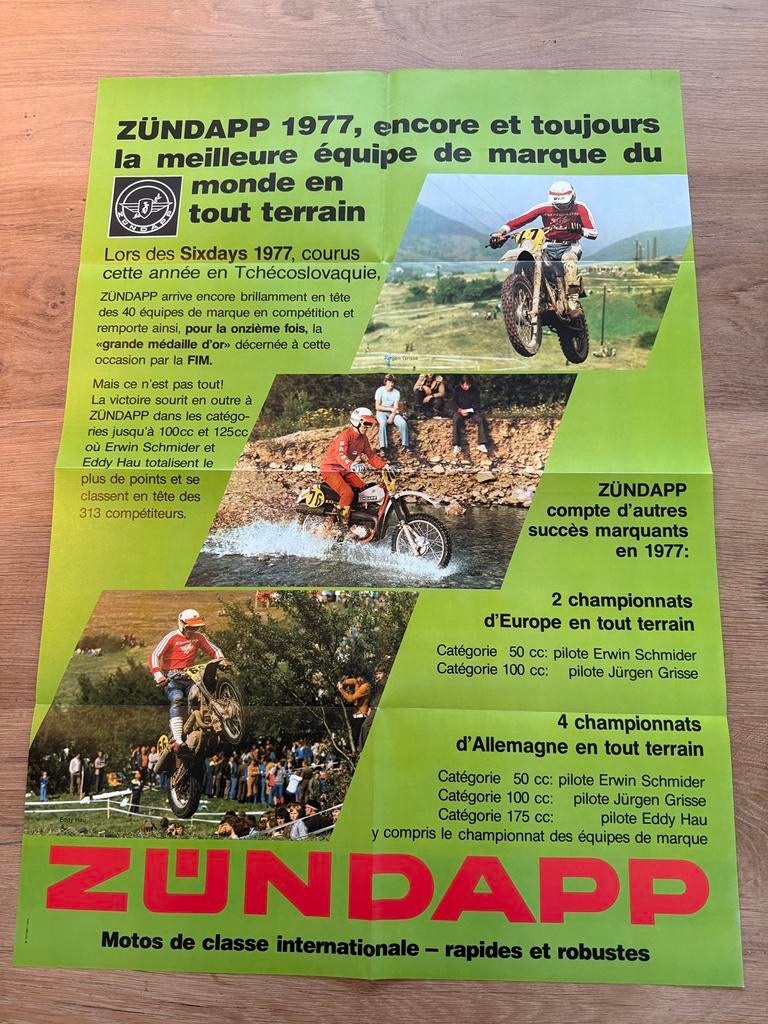 Zundapp 6-daagse poster NOS, Verzenden, Zo goed als nieuw