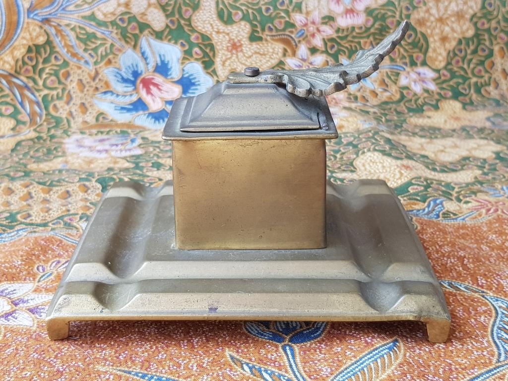 Mooie antieke inktpot uit Engeland van koper 13,5 cm. 1920., Ophalen of Verzenden, Koper
