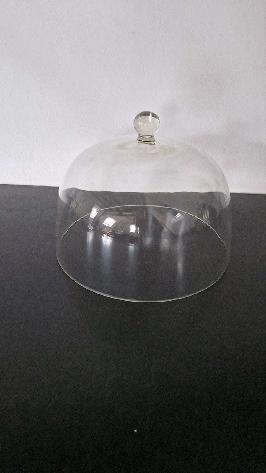 Glazen stolp met knop 24cm doorsnede 18cm hoog, Glas, Ophalen of Verzenden, Zo goed als nieuw, 24 cm