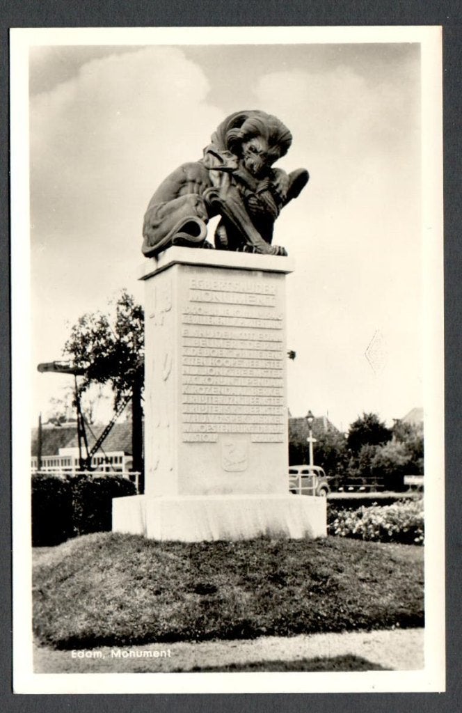 Oude Ansicht - Edam - Monument - NH., Ophalen of Verzenden, 1940 tot 1960, Ongelopen, Noord-Holland