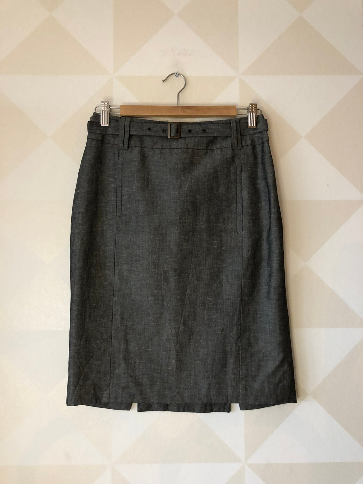 Vanilia rok kokerrok grijs S/36 vintage, Ophalen of Verzenden, Zo goed als nieuw, Knielengte, Maat 36 (S)